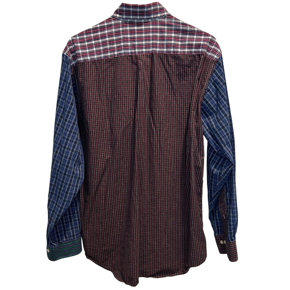 Brooks Brothers 346 Patchwork Plaid Shirt Medium Men's Multi Color Shirt Cotton - Picture 3 of 7